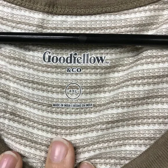 | Set of 12 Goodfellow & Co Mens 4XL Brown Short Sleeve Crew Neck T-Shirt Stripe - Picture 6 of 12